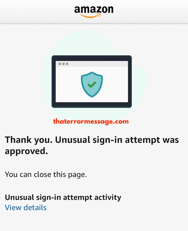 Amazon Unusual Sign In Attempt Approved