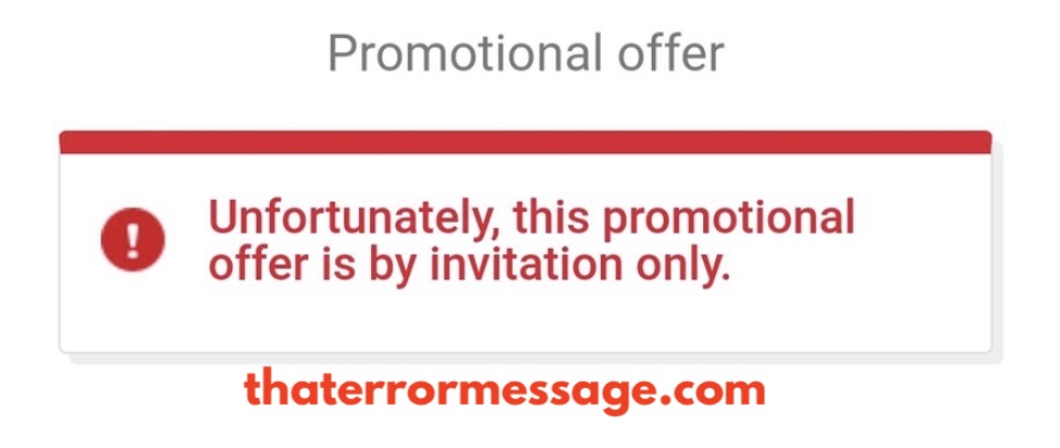 Promotional Offer Is By Invitation Only Ebay