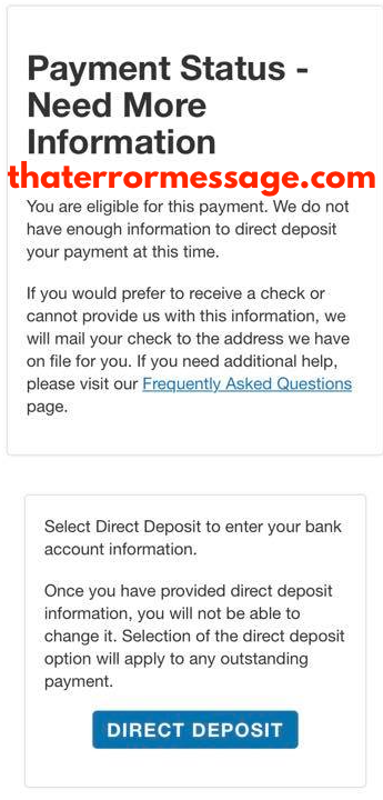 Payment Status Need More Information Irs