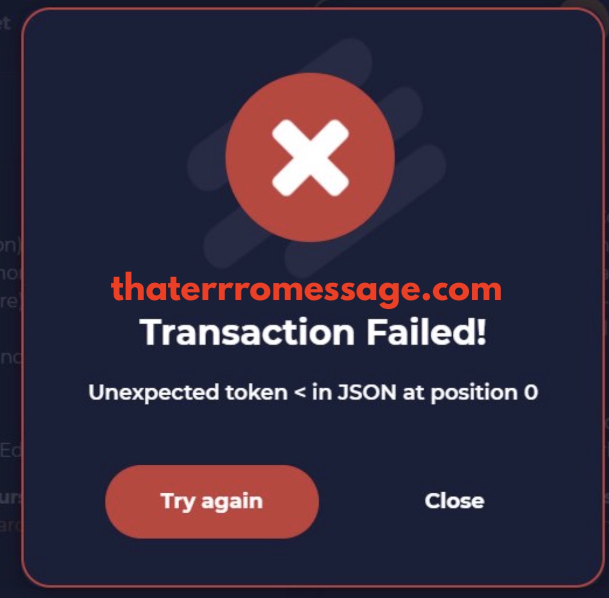 Transaction Failed Atomic Hub