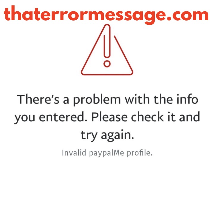 Invalid Paypalme Profile