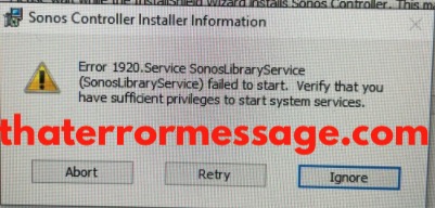 Error 1920 Sonosl Library Service Failed To Start