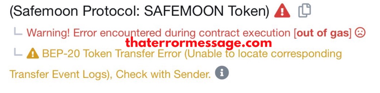 Safemoon Out Of Gas Bep 20 Trust Wallet