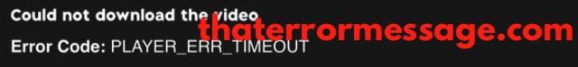 Could Not Download The Video Player Err Timeout Tvnz