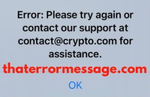 Please Try Agian Or Contact Support Cryptocom