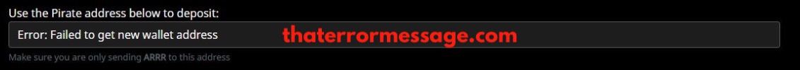 Failed To Get New Wallet Address Tradeogre