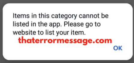 Items In This Category Cannot Be Listed In App Ebay