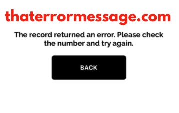 The Record Returned An Error Mws Nimc