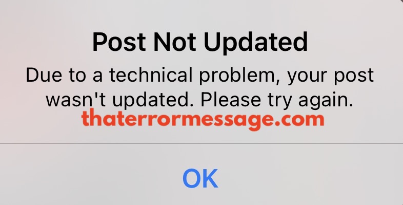 Due To A Technical Problem Your Post Wasnt Update Facebook