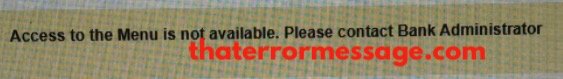 Access To The Menu Is Not Available Axis Bank