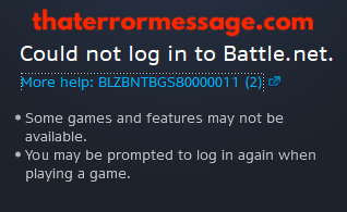 Could Not Log Into Battle Net Blzbntbgs800000011 2