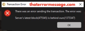 Error Sending Transaction Servers Lastest Block Is Behind Ours Piratewallet
