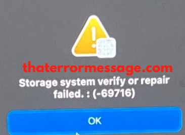 Storage System Verify Or Repair Failed 69716 Macos