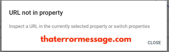 Google Webmaster Url Not In Property