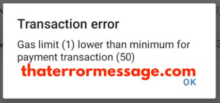 Gas Limit Lower Than Minimum For Payment Transaction Zilliqa