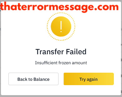 Insufficient Frozen Amount Binance