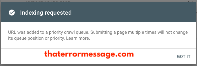 Google Webmaster Url Was Added To A Priority Crawl