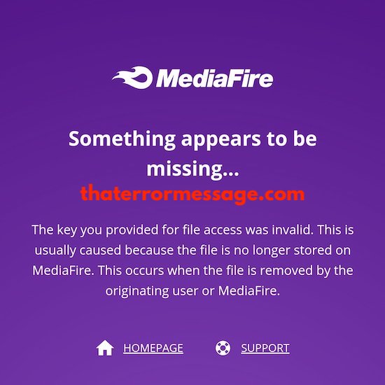 The Key You Provided For File Access Was Invalid Mediafire