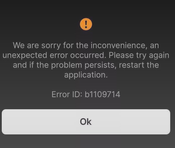Unexpected Error Has Occurred B1109714 Coinbase Pro