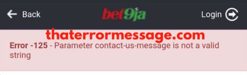Error 125 Bet9ja