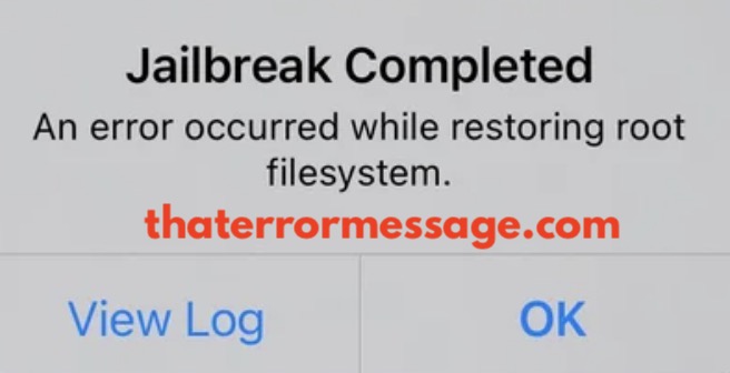 An Error Occurred While Restoring Root Filesystem Iphone