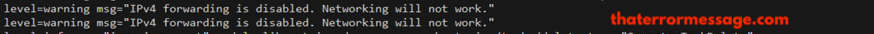 Ipv4 Fowarding Is Disabled Networking Will Not Work