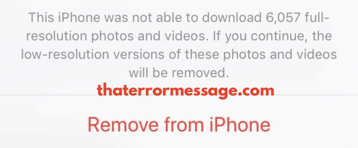 This Iphone Was Not Able To Download Full Resolution Photos And Videos Icloud