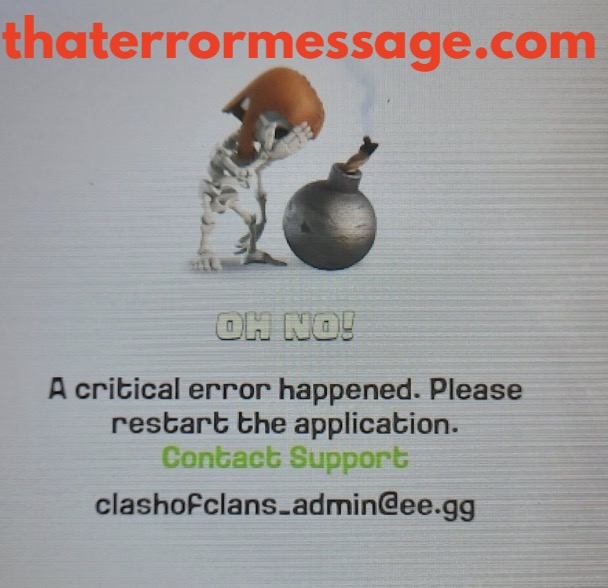 A Critical Error Happened Clash Of Clans