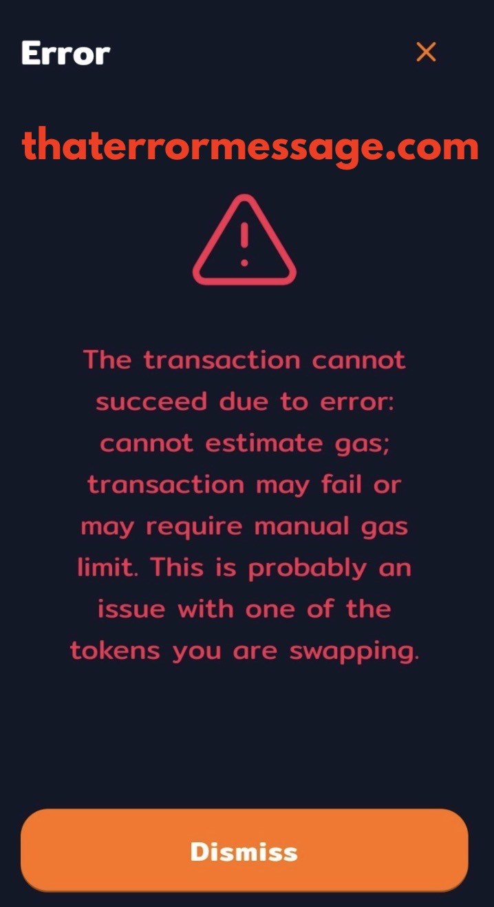 Cannot Estimate Gas Transaction May Fail Pantherswap