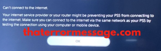 Cant Connect To The Internet Playstation 5