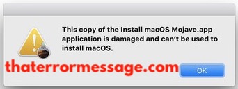 This Copy Of The Install Macos Mojave Application Is Damaged