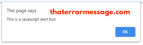 This Is A Javascript Alert Box