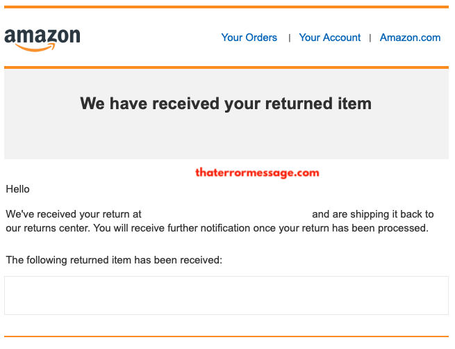 Return Recieved At Amazon Books