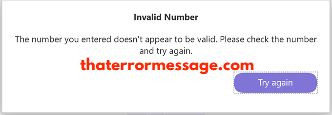 Invalid Number Viber