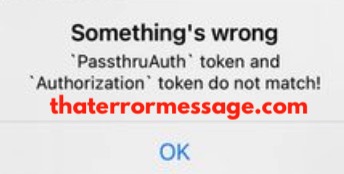 Passthruauth Token And Authorization Token Do Not Match Ptv