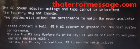 The Ac Power Adapter Wattage And Tyoe Cannot Be Determined Dell