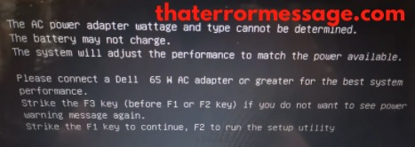 The Ac Power Adapter Wattage And Tyoe Cannot Be Determined Dell