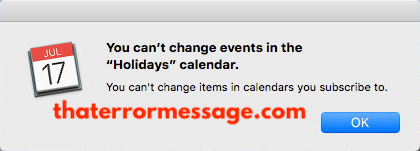 You Cant Change Items In Calendars You Subscribe To Ical