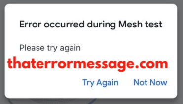 Error Occurred During Mesh Test Google