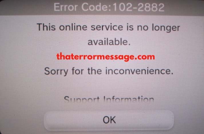 Error Code 102 2882 Online Server Is No Longer Available Wii U