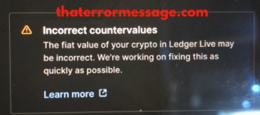 Incorrect Countervalues Ledger