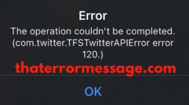 Operation Couldnt Be Completed Twitter Api Error