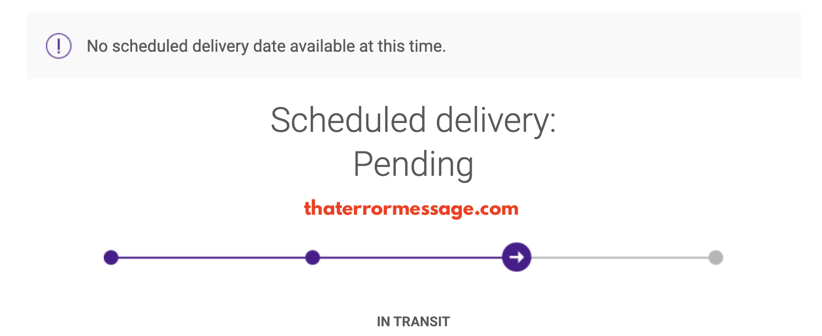 No Scheduled Delivery Data At This Time