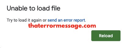 Unable To Load File Google Sheets