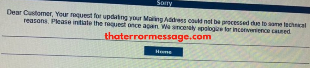 Your Request For Updating Your Mailing Address Could Not Be Processed Citi