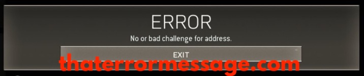 No Or Bad Challenge For Address Call Of Duty