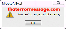 You Cant Change Part Of An Array Microsoft Excel