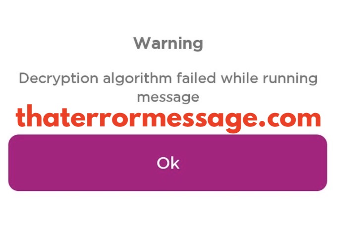 Decryption Algorithm Failed While Running Message V Banking