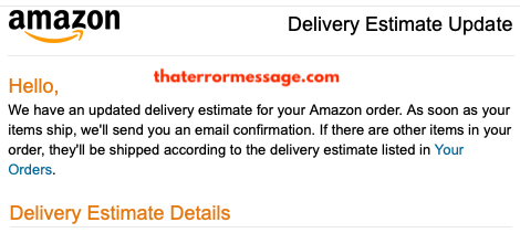 Amazon Delivery Order Estimate