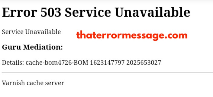 Error 503 Service Unavailable Guru Mediation